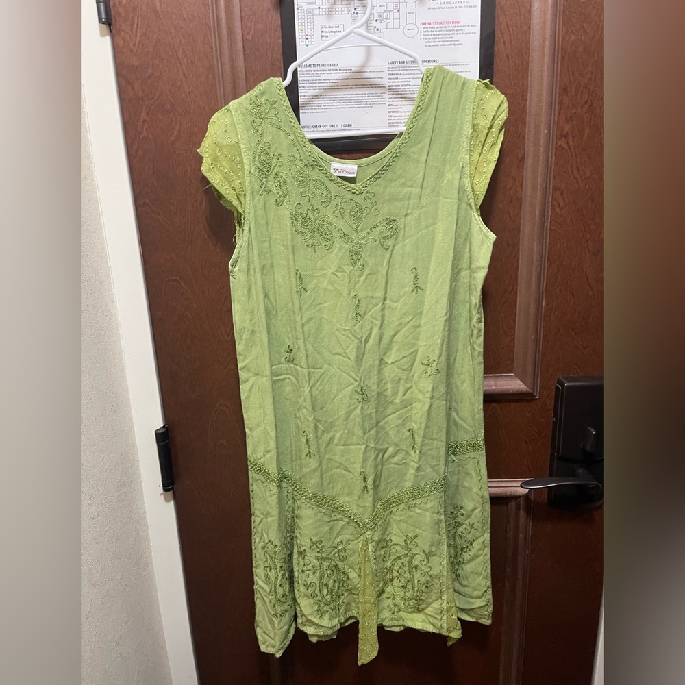 India Boutique Green Embroidered Dress - Size Small/Medium